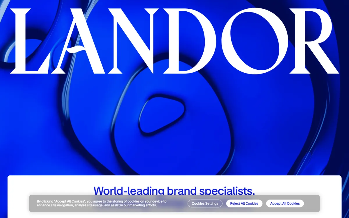 Landor homepage, captured September 28, 2026