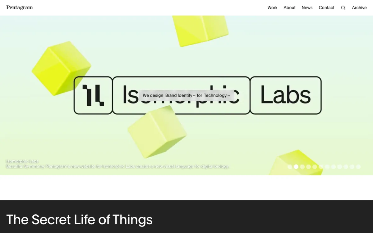 Pentagram homepage, captured September 28, 2026